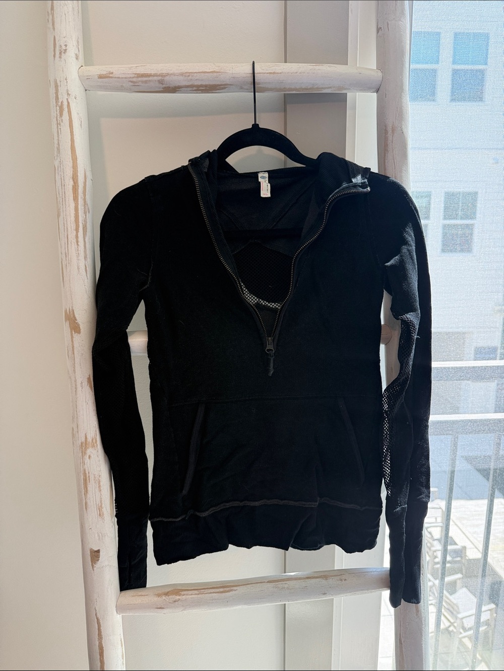 FP Movement by Free People Black Half-Zip Hoodie Top